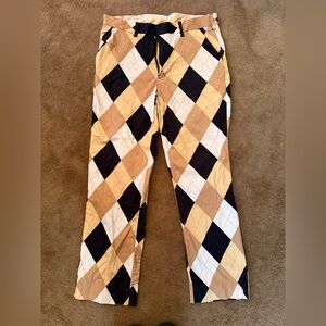 Men’s Argyle Plaid Preppy Loudmouth Golf Pants size 36 x 32